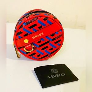 Versace round pouch wallet coins holder